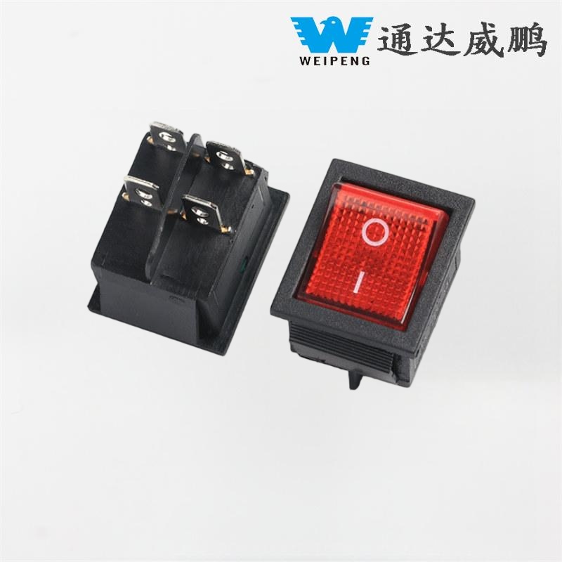 Kcd4 Rocker Switch 30A fyrterminal med ljus