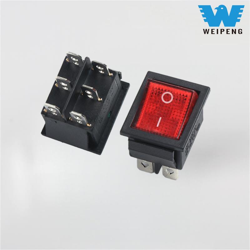 Kcd4 vattendispenser vippbrytare 2-position 6-stift