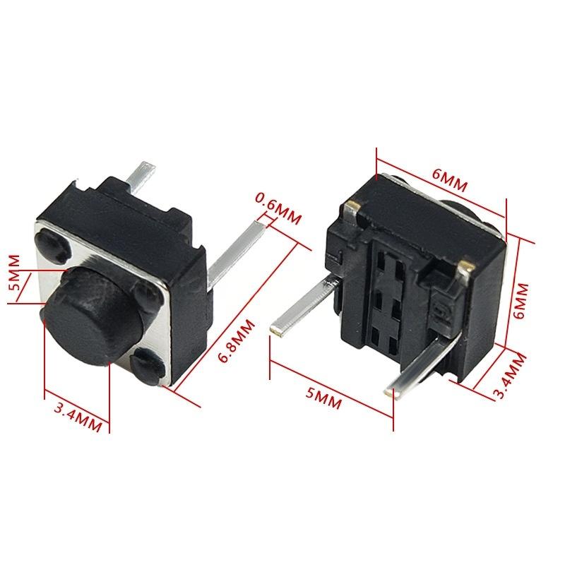 Two-Pin 6*6*5 Micro-Motion Vertical Taktil Push Button Switch