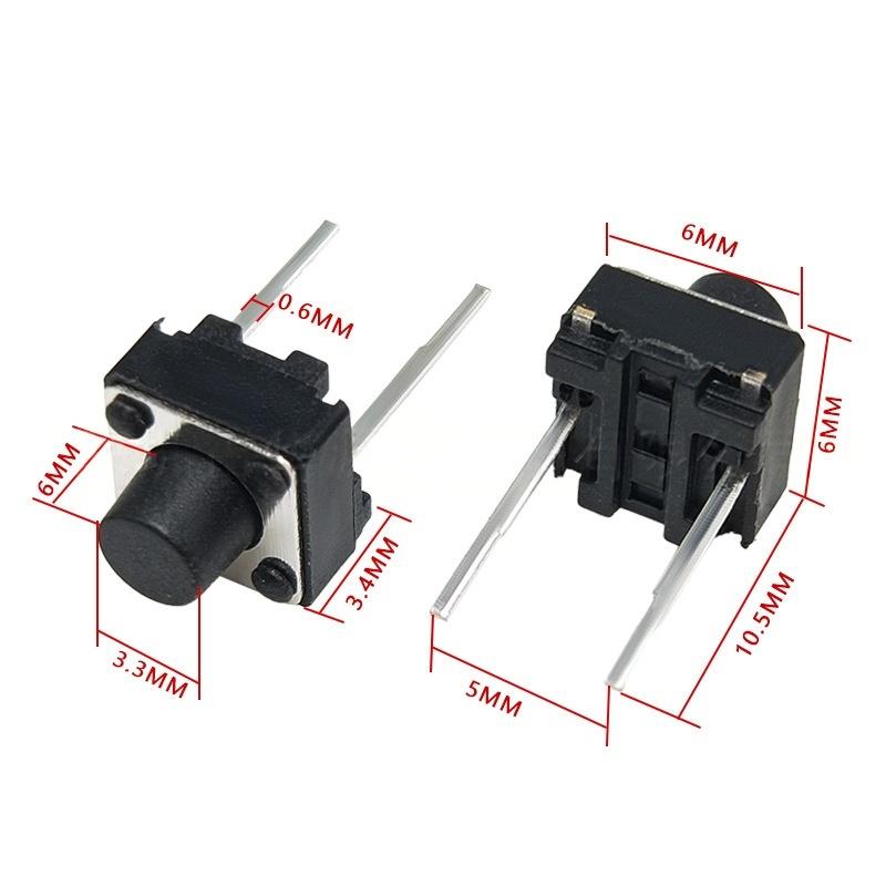 Two-Pin 6*6*6 Micro-Motion Vertical Taktil Push Button Switch